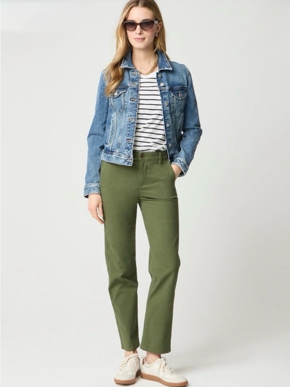 J.Crew Women’s Everyday Chino Pant Distressed Fatigue  Sz 10P